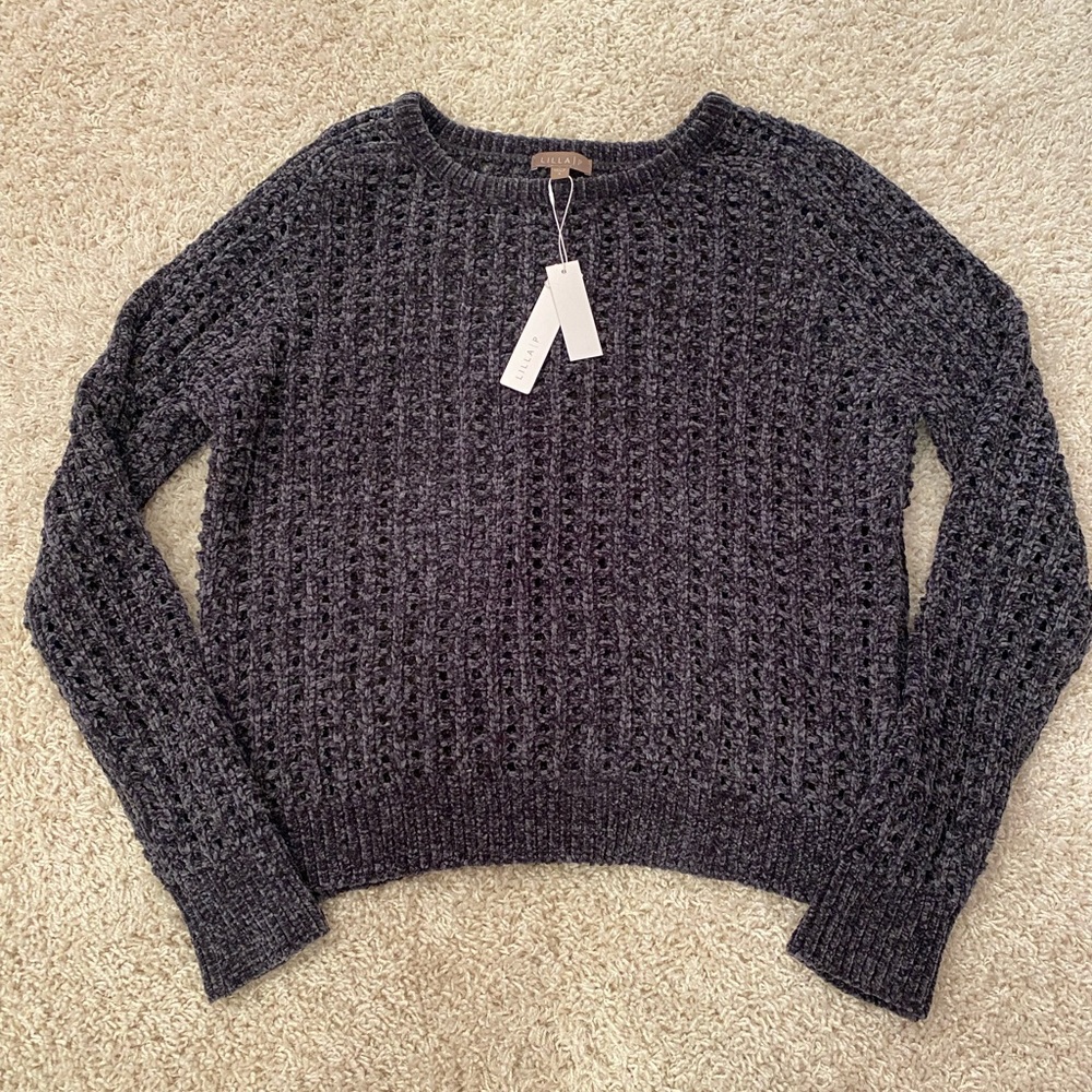 Lilla P Grey Soft Woven Sweater